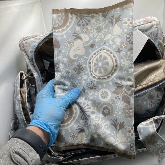 Ju Ju Be Diaper Bag Backpack Maternity Baby Blue Floral - Picture 11 of 14